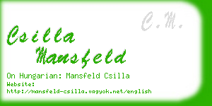 csilla mansfeld business card